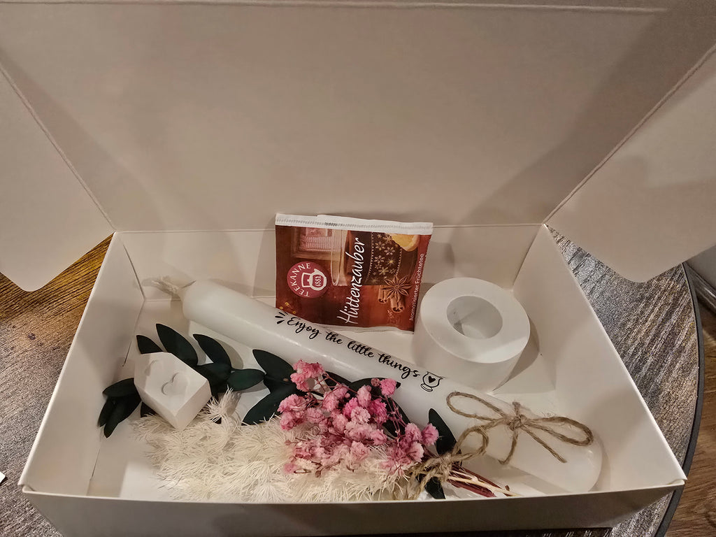 Stabkerzen mit Aufschrift Geschenkset