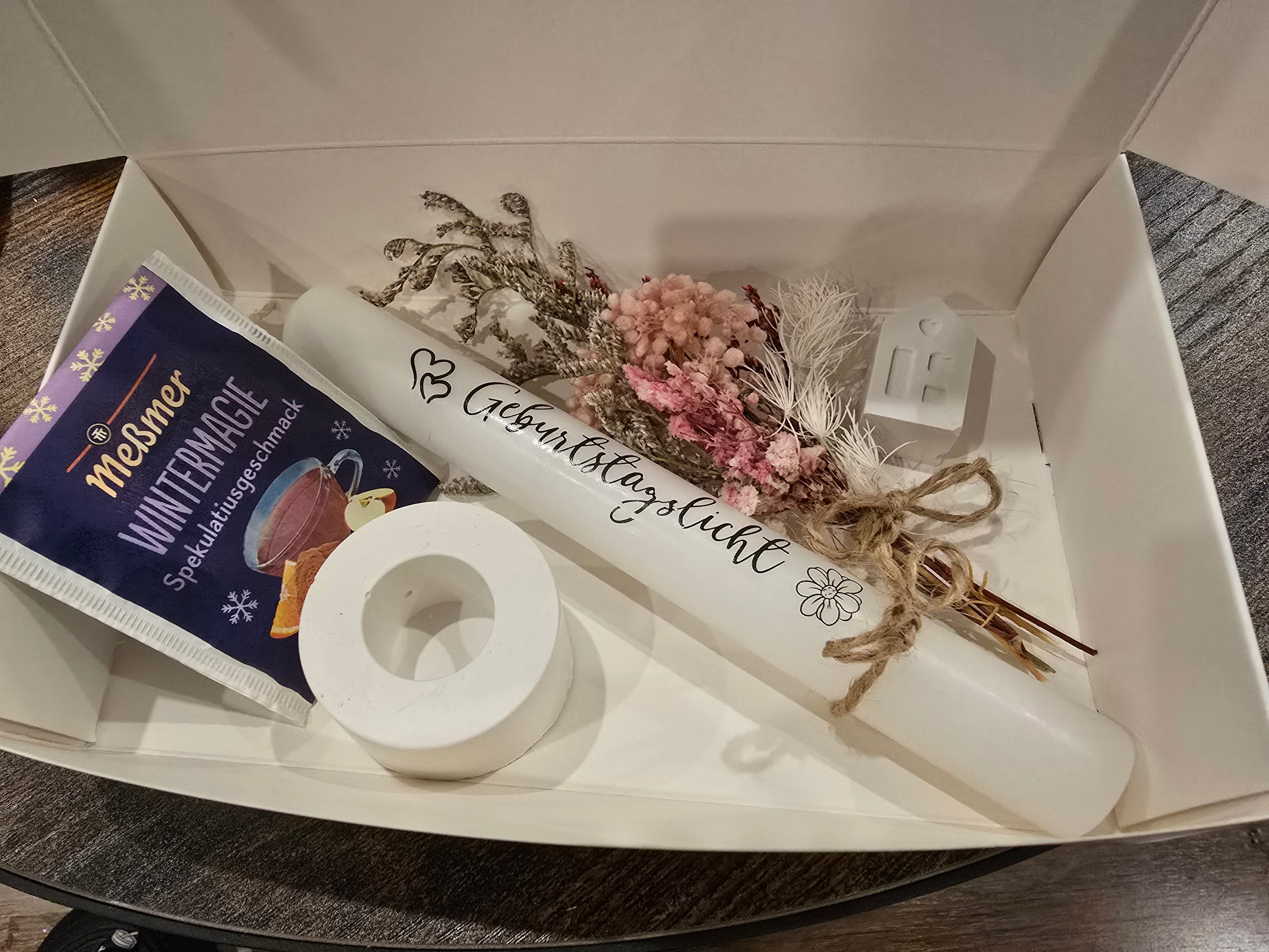 Stabkerzen mit Aufschrift Geschenkset