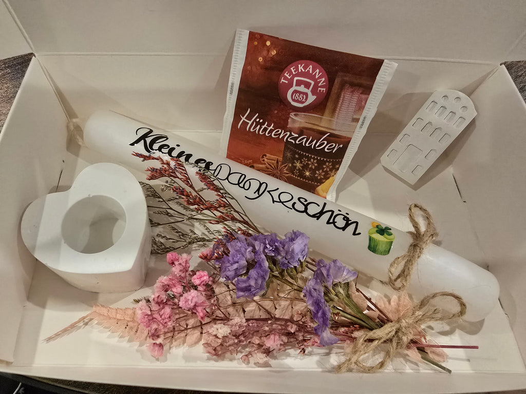 Stabkerzen mit Aufschrift Geschenkset