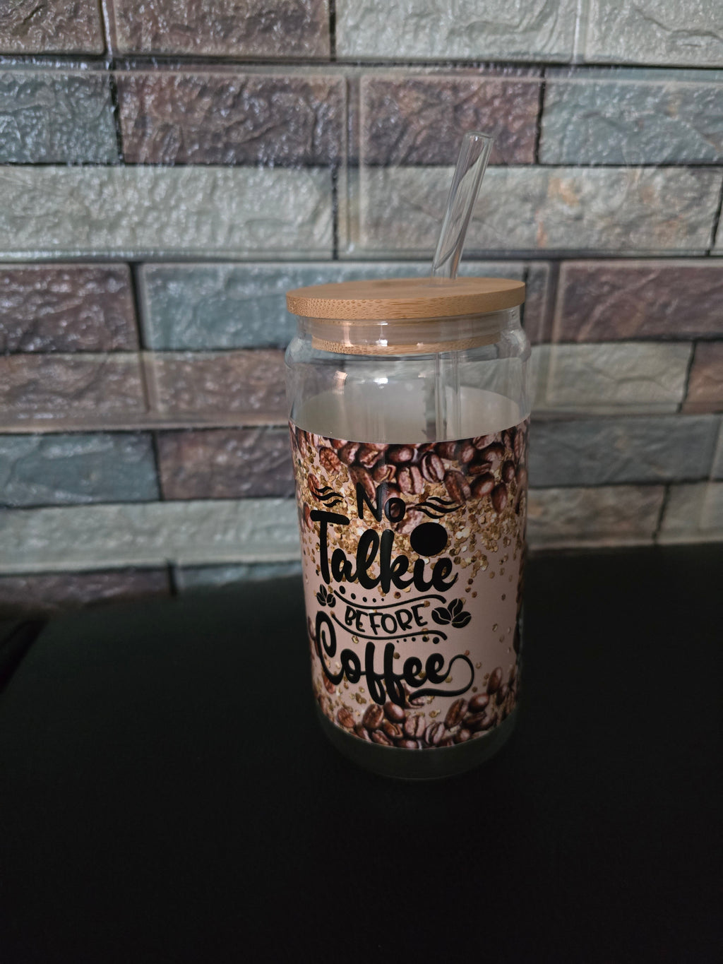 Glastumbler mit Motiv