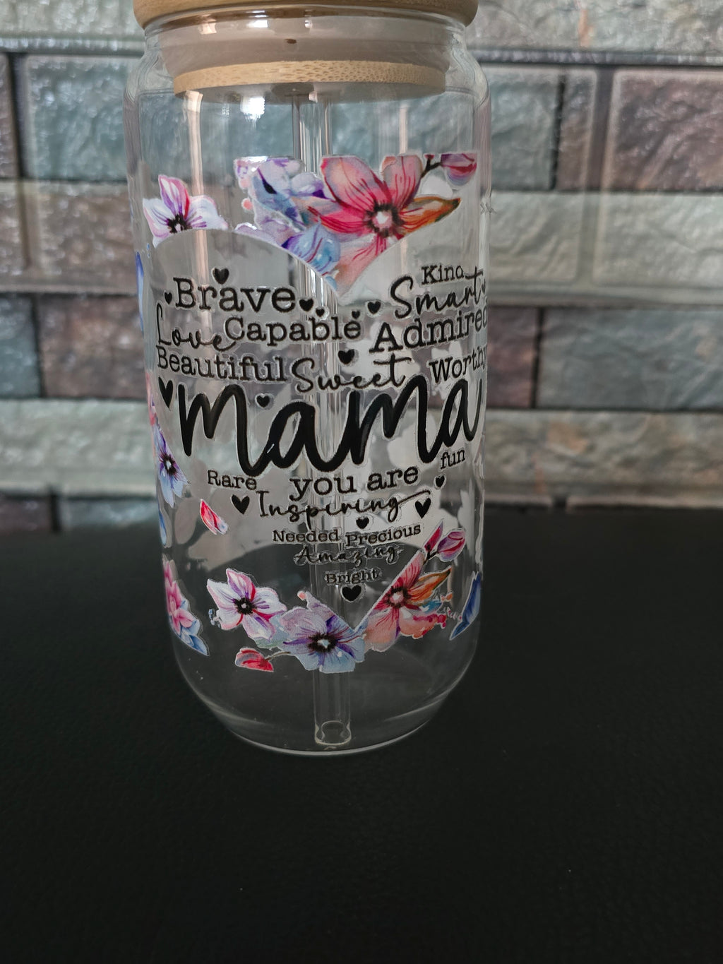 Glastumbler mit Motiv