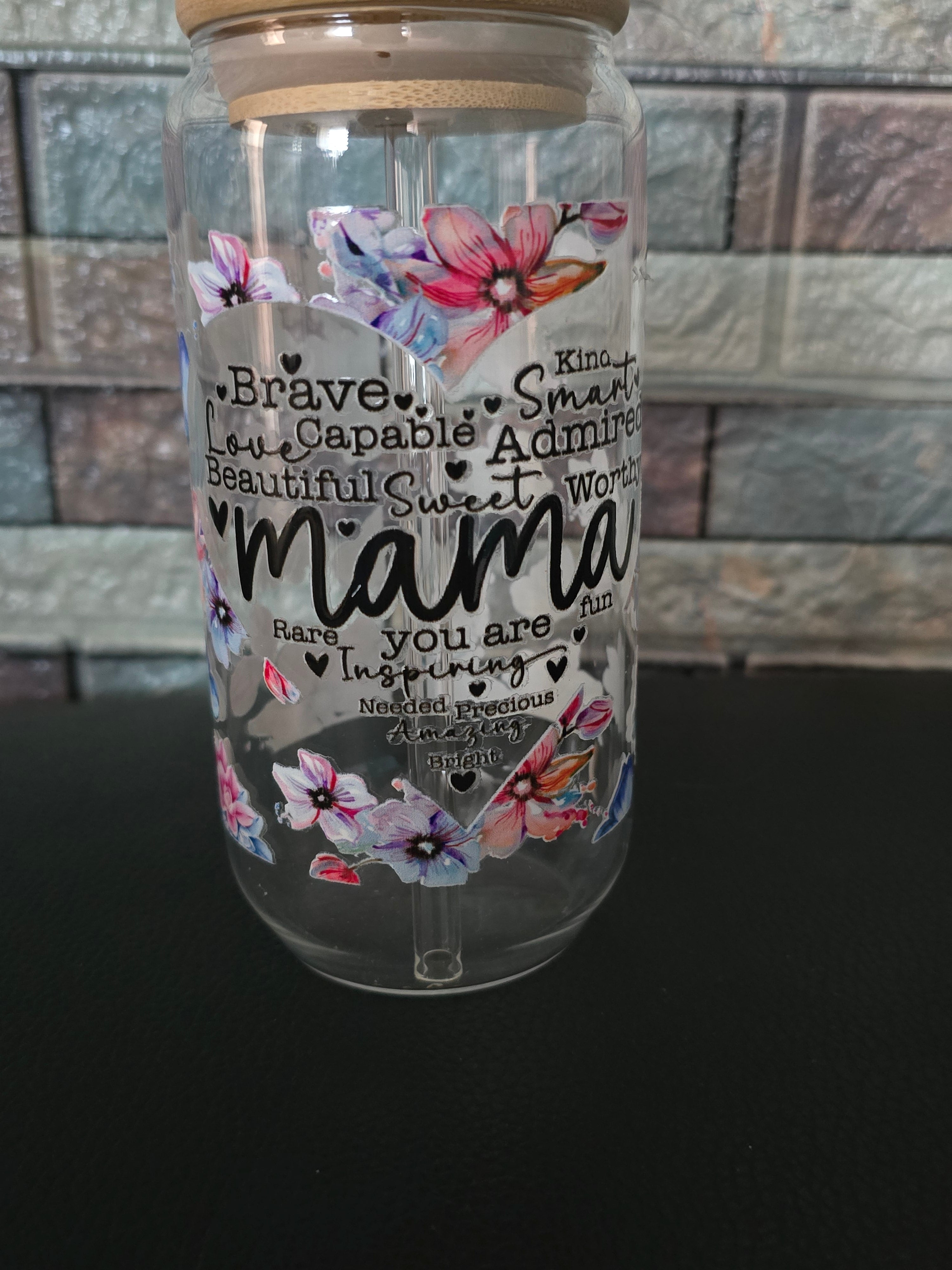 Glastumbler mit Motiv