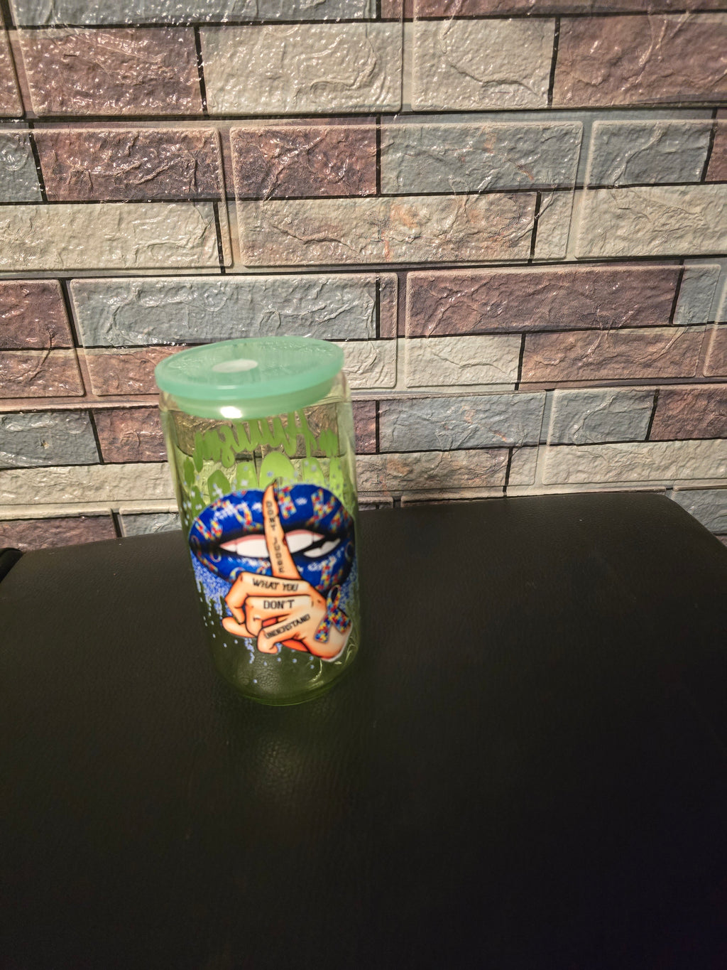 Glastumbler mit Motiv