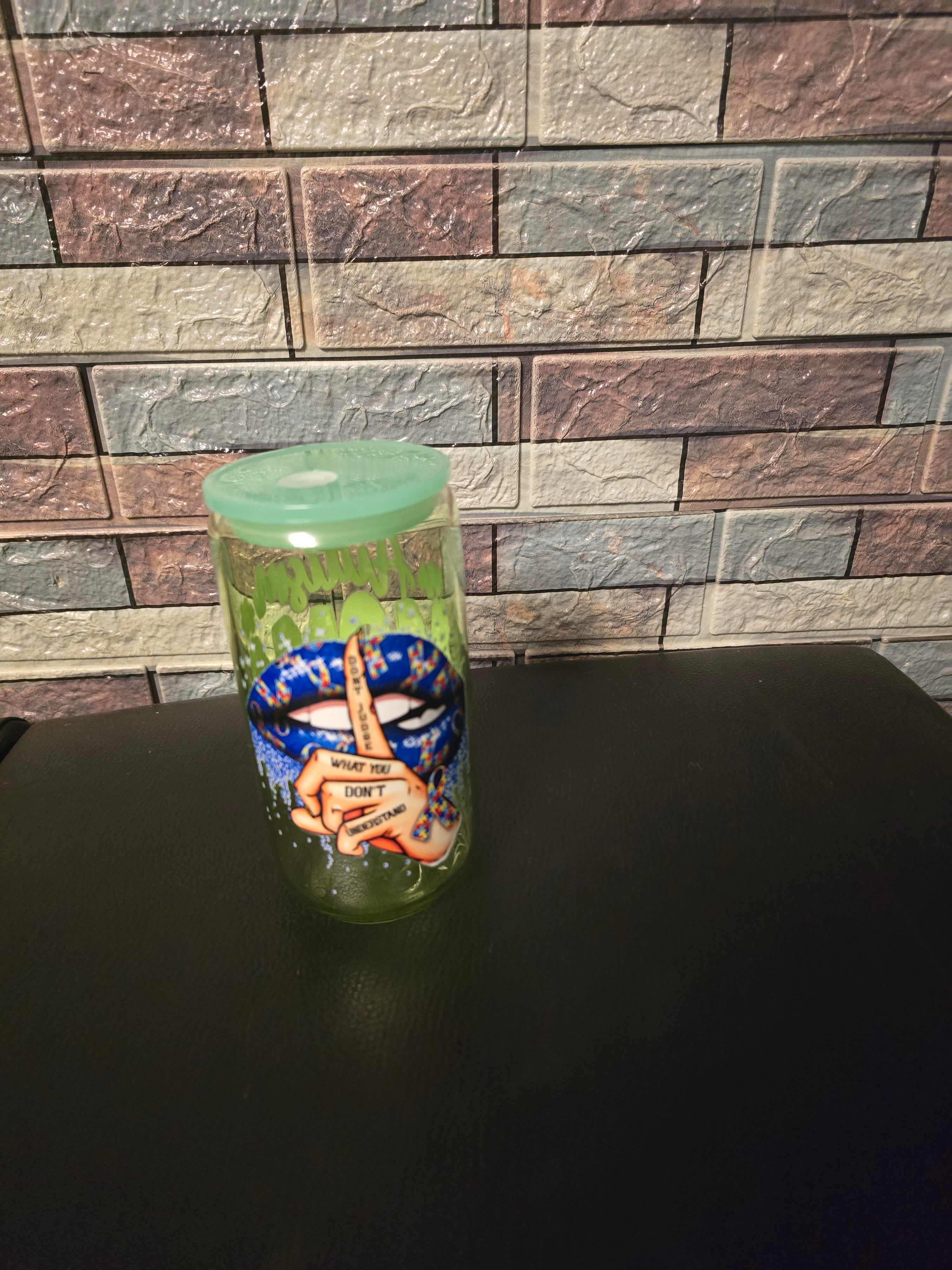 Glastumbler mit Motiv