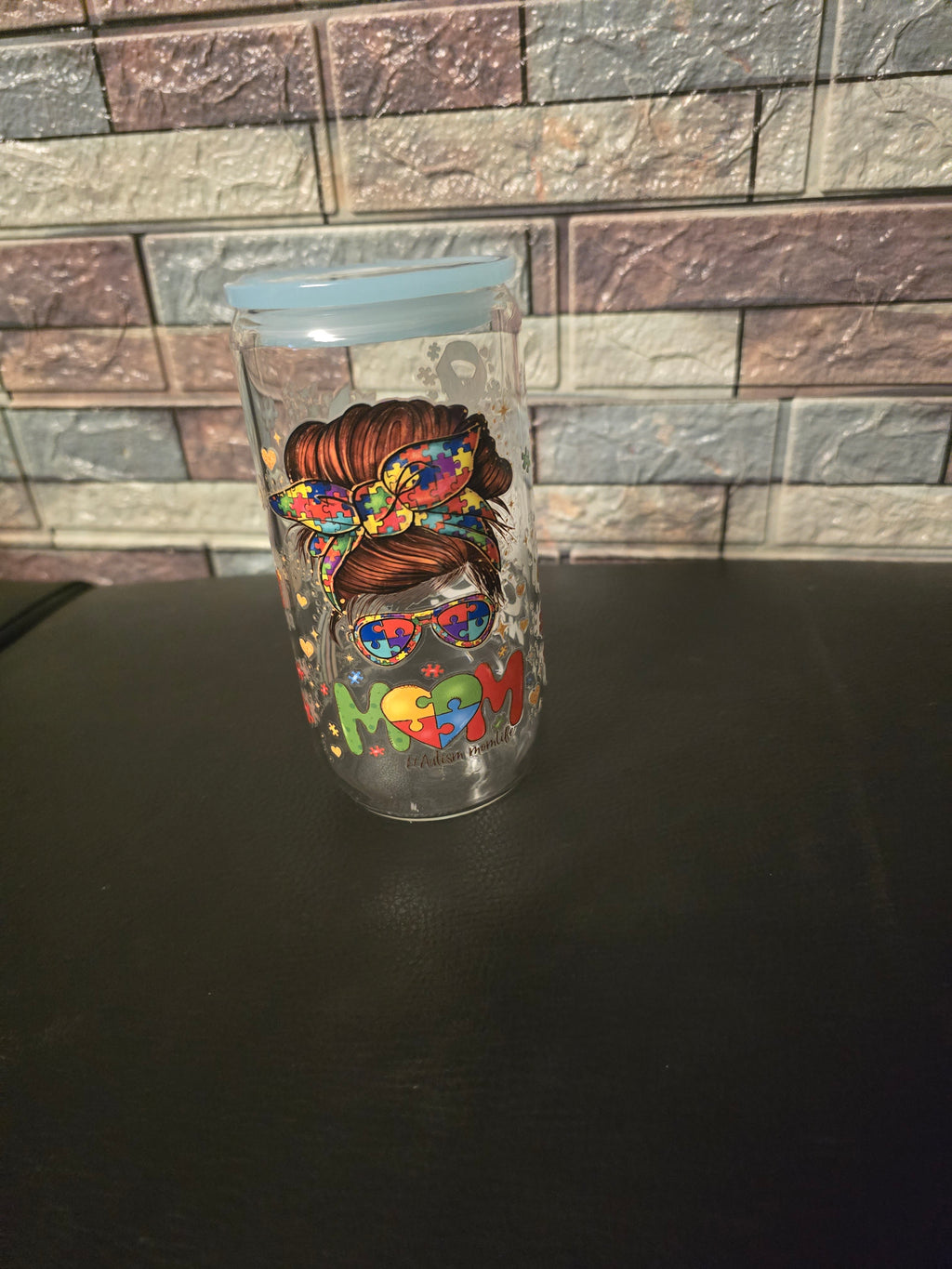 Glastumbler mit Motiv