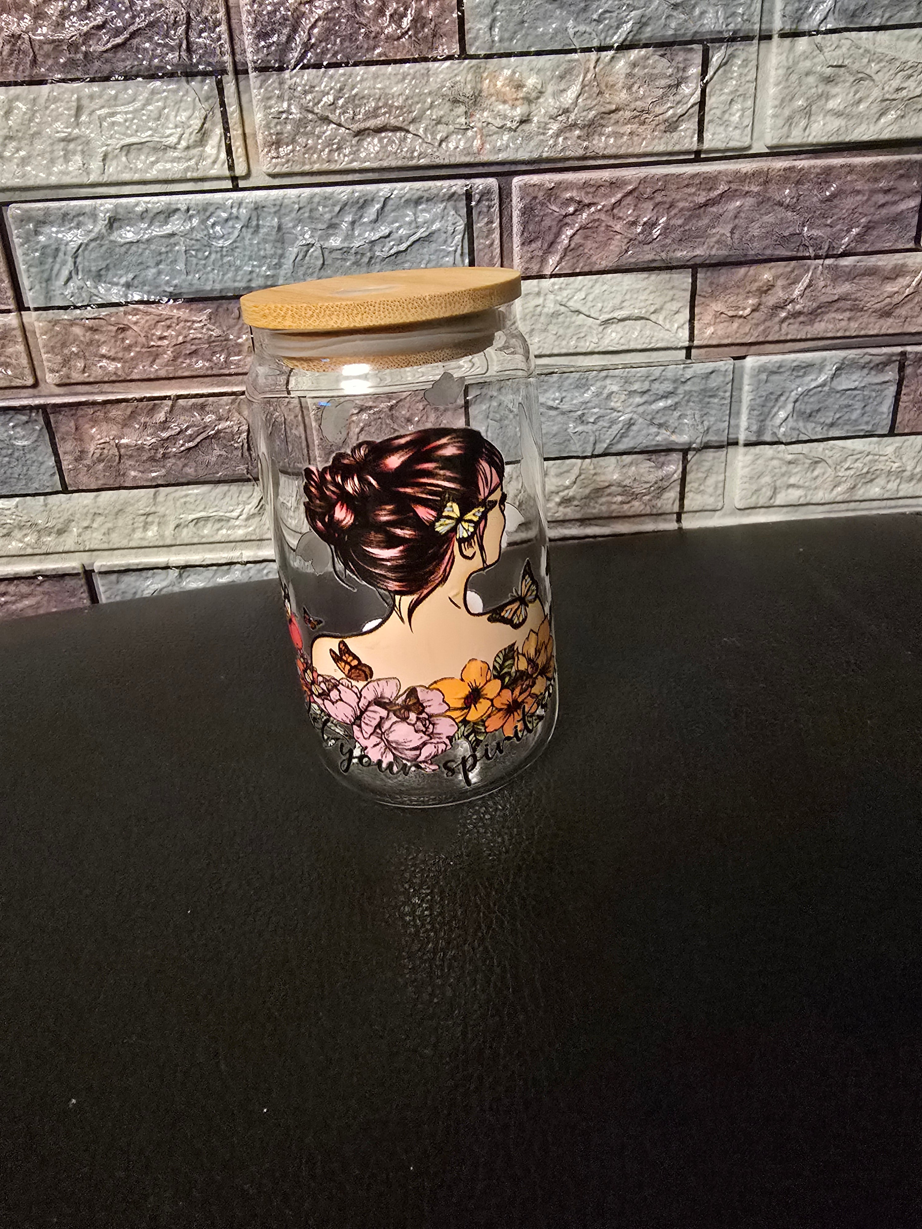 Glastumbler mit Motiv