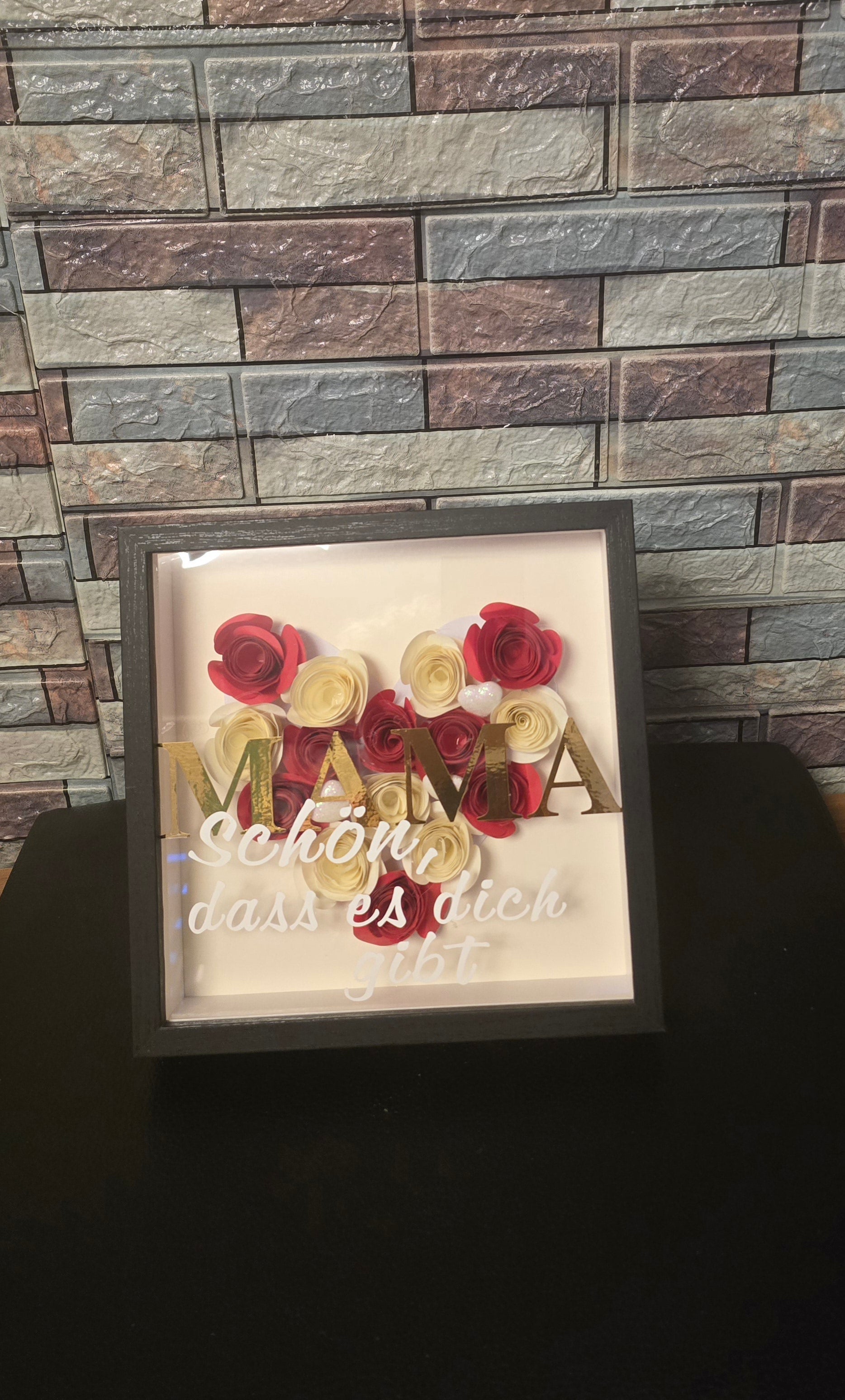 Bilderrahmen Herz,Rosen mit Auffschrift