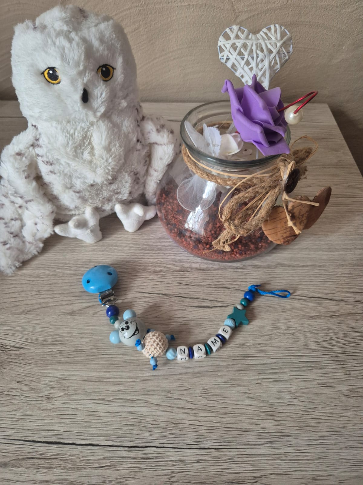 Schnullerkette Maus , blau